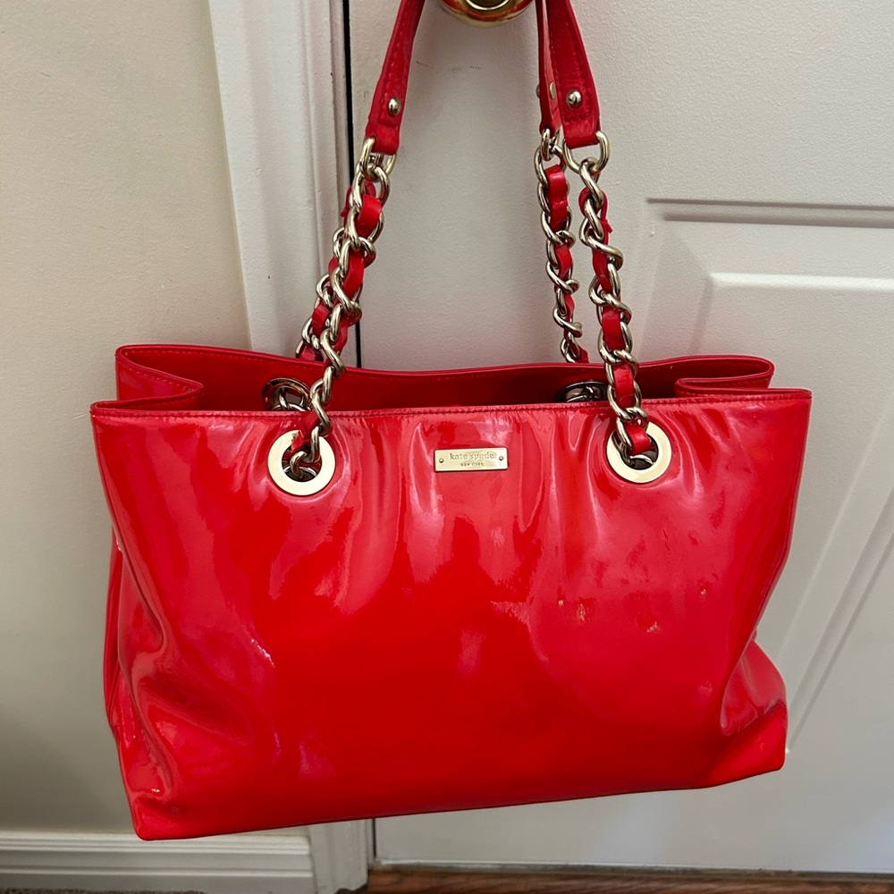 Kate Spade Red Patent Tote Bag
